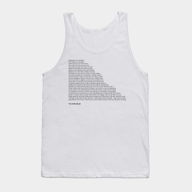 Naval Ravikant Quotes Tank Top by qqqueiru